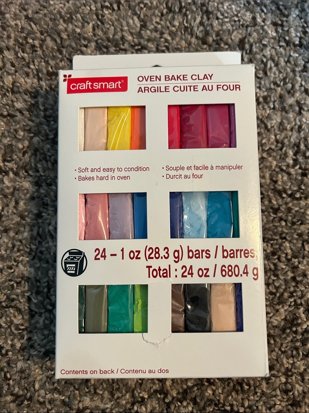 Craft Smart Oven Bake Clay 24-Bar Set - Multi Color